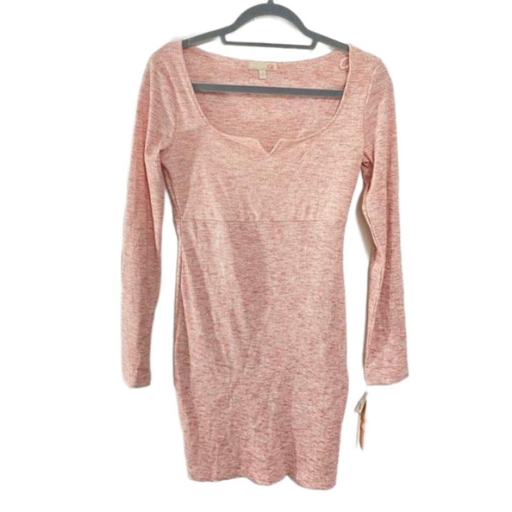 GIANNI BINI Juniors NWT body con midi dress in heather pink junior girls size S
